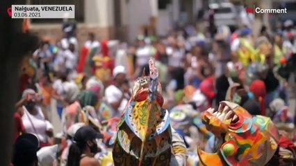 'Devils' dance, praying to end crisis in Venezuela