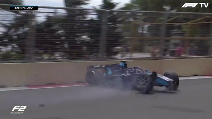 F2 2021 Baku Practice Nissany Big Crash