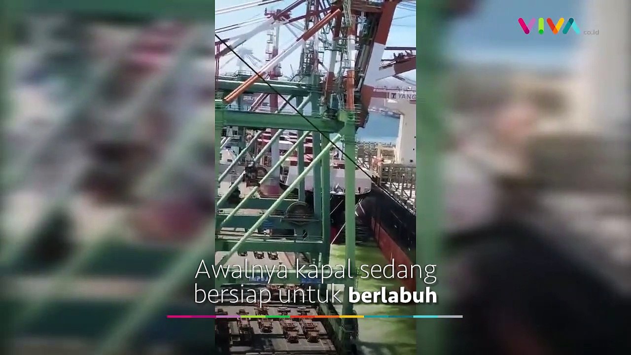 Kapal Kargo Tabrak Crane, Kargo 86 Ribu Ton Ambruk