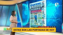 Pamela Acosta lee portadas de los diarios en el kiosko de BDP - viernes 04 de junio del 2021