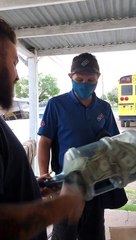 Delivery Driver Takes Tip With Tongs