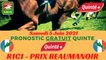 Minute Quinté TURF FR : PRIX BEAUMANOIR - Samedi 5 Juin 2021 - Paris Auteuil  PMU #241904