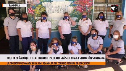 Trotta señaló que el calendario escolar está sujeto a la situación sanitaria