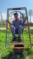 Grown Man Flips in Kid's Swing