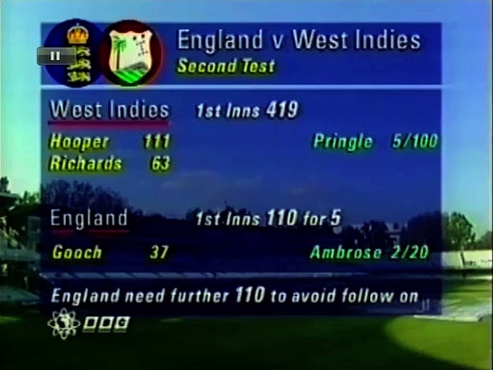 ENGLAND v WEST INDIES 2nd TEST MATCH DAY 3 LORDS 1991