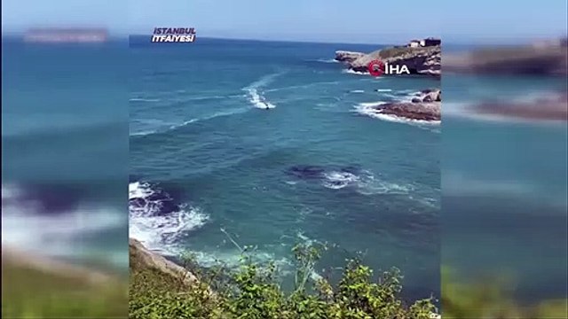 Şile'de boğulma tehlikesi geçiren 5 kişiyi itfaiye böyle kurtardı