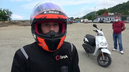 Trabzonlu Ramazan, Kenan Sofuoğlu'nun hediye ettiği motosikletle onun yolunda ilerliyor