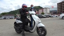 Trabzonlu Ramazan, Kenan Sofuoğlu'nun hediye ettiği motosikletle onun yolunda ilerliyor