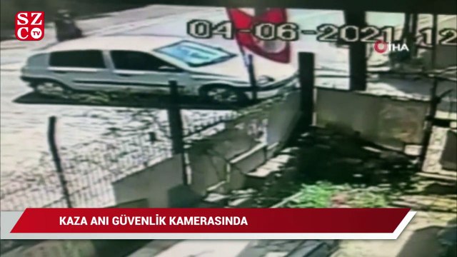 Esenyurt’ta bisikletli çocuğa araba çarpma anı güvenlik kamerasında