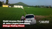 Mobil Avanza Masuk Sawah di Jalan Lingsel Sukabumi, Diduga Maling Diesel