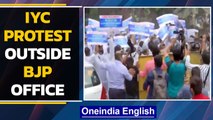 Mumbai IYC workers hold protest against fuel price hike outside BJP office | Watch | Oneindia News