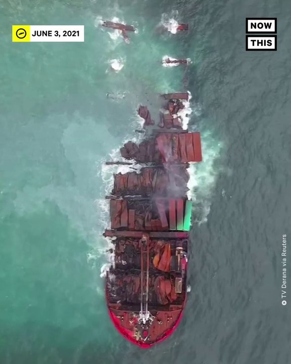 SHIP CONTINUES TO SINK OFF COAST OF SRI LANKA