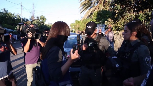 KUDÜS - İsrail polisi, Şeyh Cerrah Mahallesi'ndeki Filistinlilere destek için yapılan eyleme müdahale etti