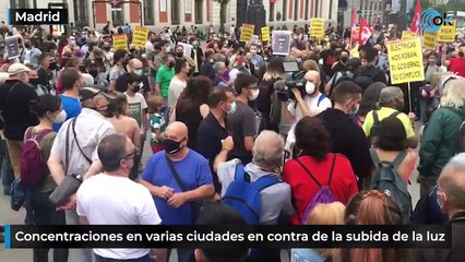 Concentraciones en varias ciudades en contra de la subida de la luz