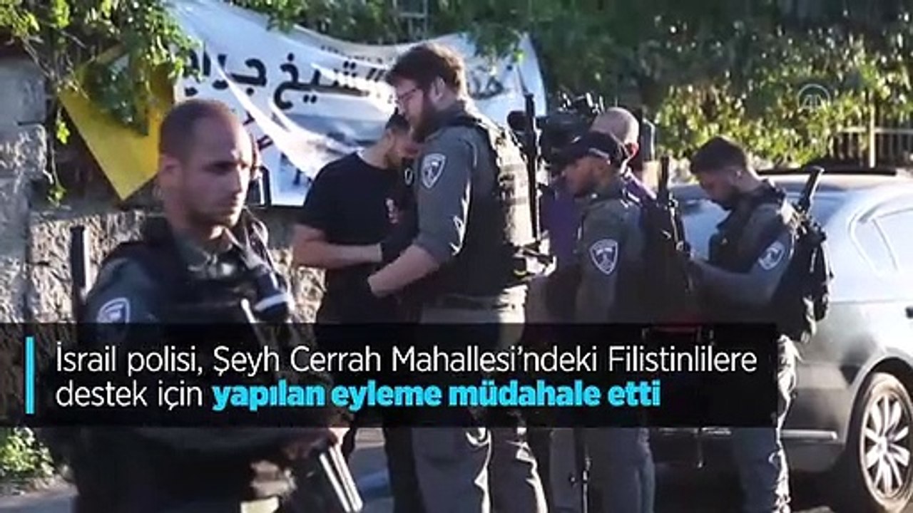 İsrail polisi, Filistinlilere destek için yapılan oturma eylemine müdahale etti