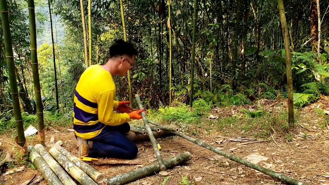 How To Make Bamboo Bed ? Live In My Bamboo House Off The Grid