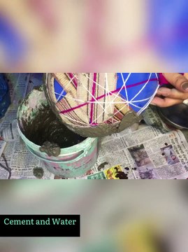 Home Made Cement Flower Pots and Plants Making || Colouring || Decorating Ideas ||