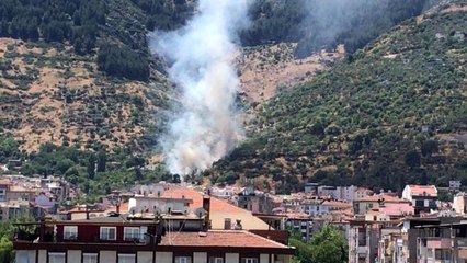 Spil Dağı'nda çıkan yangın korkuttu