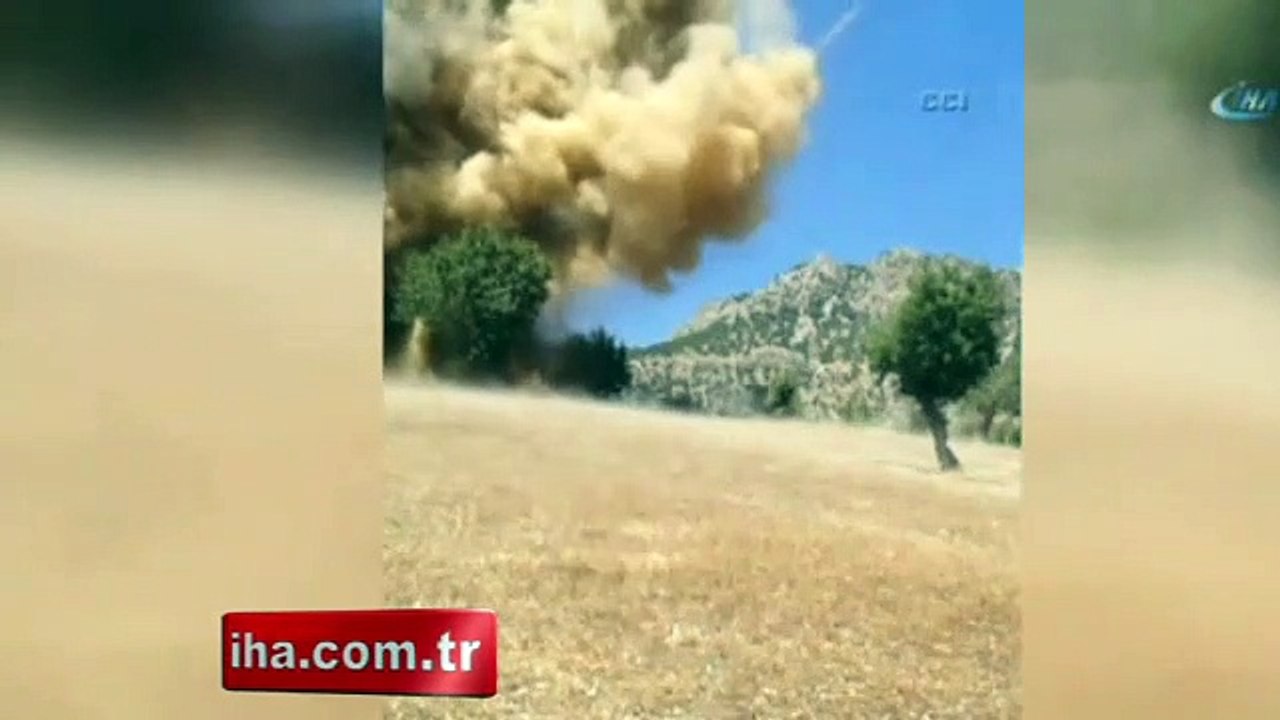 Karayoluna tuzaklanan patlayıcı böyle imha edildi