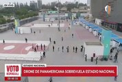 Drone de Panamericana sobrevuela el Estadio Nacional para cubrir las votaciones