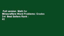 Full version  Math for Minecrafters Word Problems: Grades 3-4  Best Sellers Rank : #2