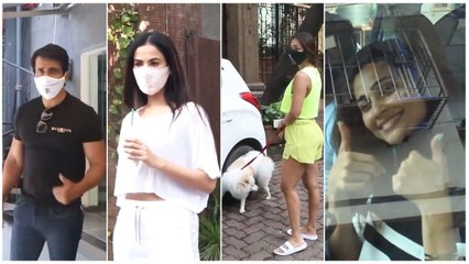 Descargar video: Malaika Arora, Sonu Sood, Sonal Chauhan & Daisy Shah Spotted Across Town