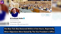 Venkaiah Naidu, Vice President Of India, Loses Verified Status On Twitter; Later Restored