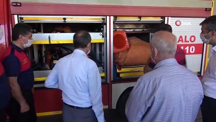 Metan gazı faciasında görevli itfaiyecilere plaket verildi