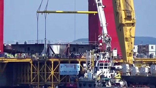 ÇANAKKALE - 1915 Çanakkale Köprüsü'nün ilk tabliyesi Asya yakasındaki platform ayağına yerleştirildi