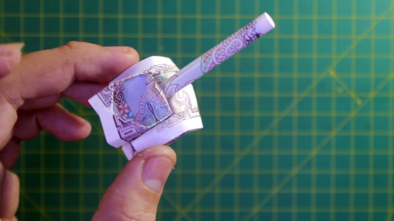 dollar origami tank demo - origami money viet nam