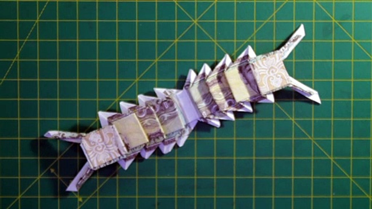 Money origami centipede easy demo - origami money việt nam