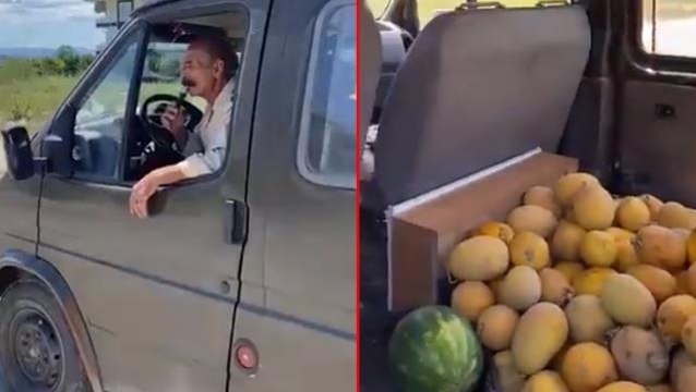 Karpuz ve kavunlarını şarkılar eşliğinde satan adamın videosu sosyal medyada gündem oldu
