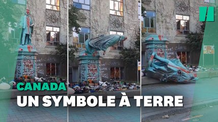 À Toronto, une statue déboulonnée après le scandale de l'ancien pensionnat amérindien