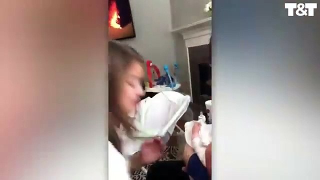 Girl Meets Newborn Sister For First Time After 16 Days In NICU