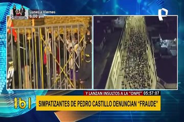 Simpatizantes de Perú Libre realizan protesta en exteriores de la ONPE