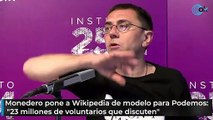 Monedero pone a Wikipedia de modelo para Podemos: 