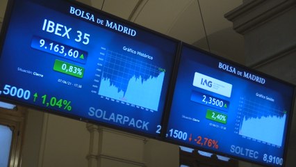 El Ibex 35 cierra al alza un 0,83 % y recupera los 9.100 puntos
