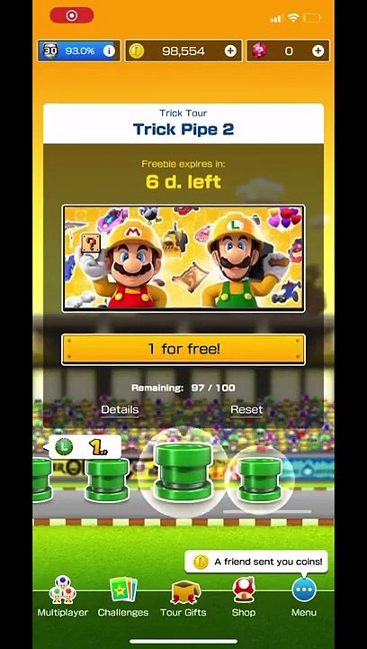 Mario Kart Tour - Free Trick Pipe 2 Pull