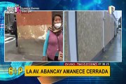 Cercado de Lima: avenida Abancay amanece cerrado al tránsito