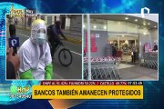 Plaza San Martín: entidades bancarias también amanecen protegidas