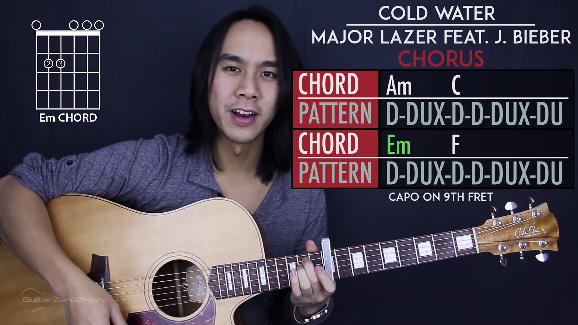 Cold Water Major Lazer Feat Justin Bieber Mo Guitar Tutorial Lesson Tabs Chords Cover Video Dailymotion
