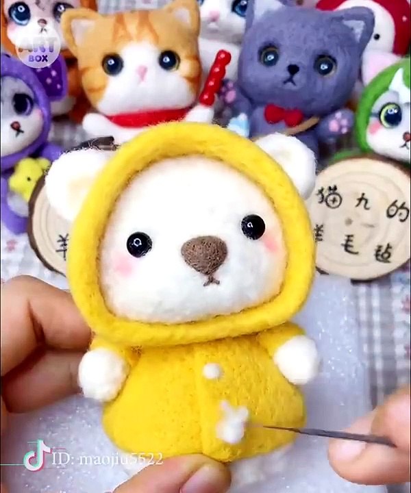 Cute Felted Wool Art Ideas. Satisfying Needle Felting. Kawaii Diy Toys