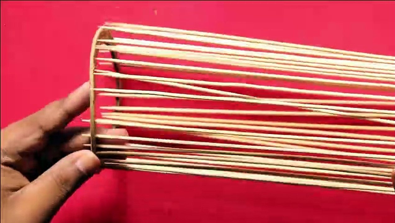 How To Make Flower Vase With Bamboo Chops Sticks | Diy Flower Pot | Bamboo Sticks Flower Pot Design