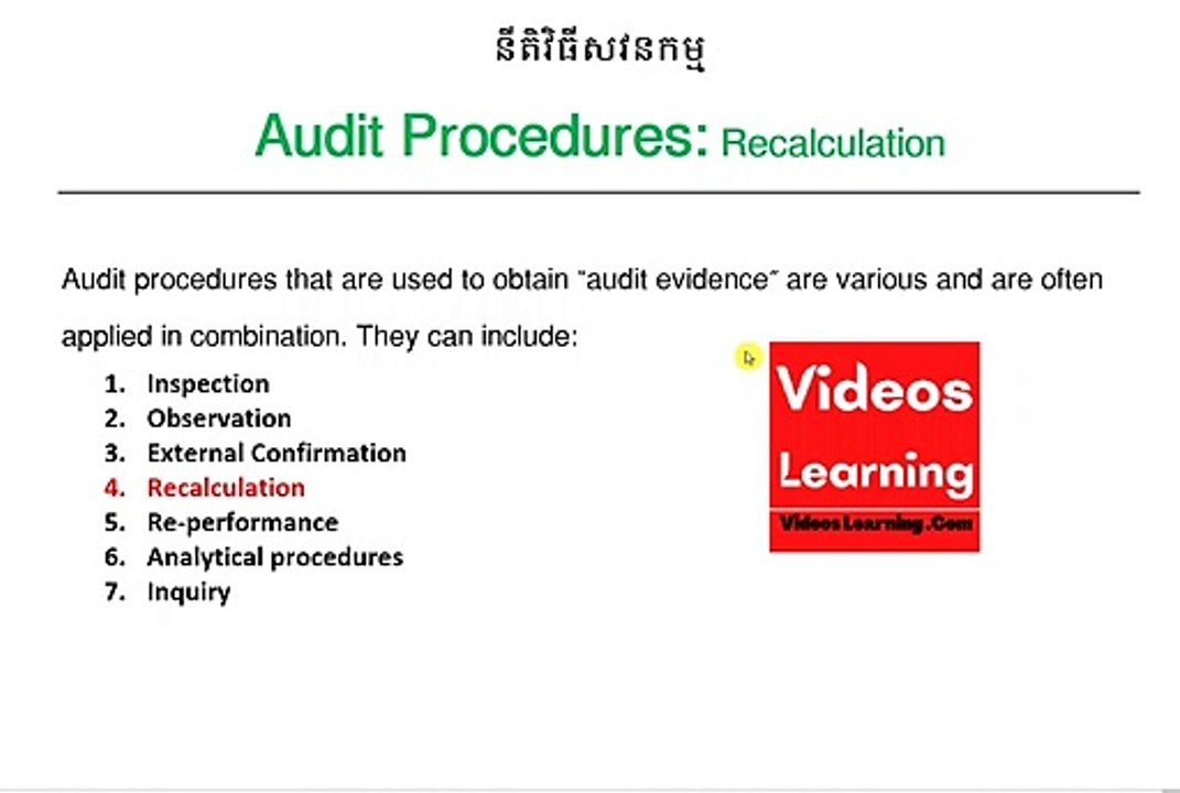 Audit Procedure: Recalculation