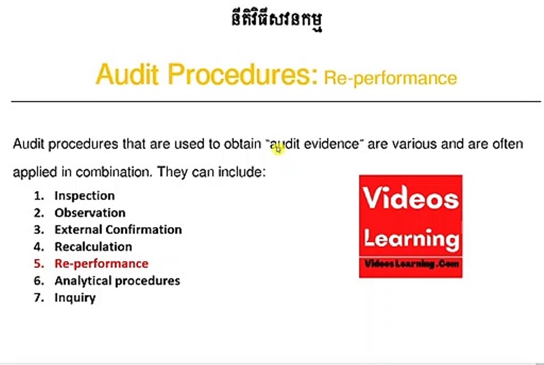 Audit Procedure: Reperformance