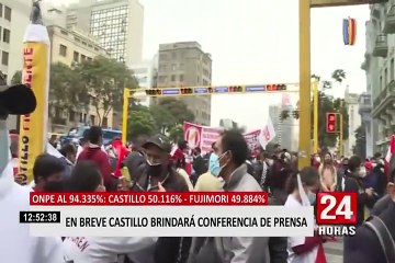 Centro de Lima: expectativa por posible pronunciamiento de Pedro Castillo