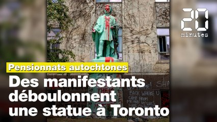 Une statue d'un architecte du système des pensionnats autochtones déboulonnée à Toronto