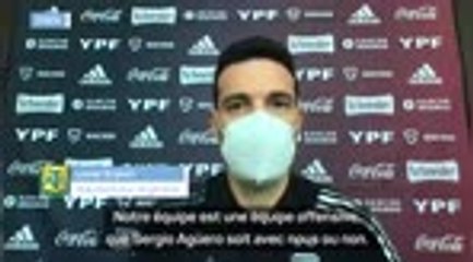 Argentine - Scaloni : "Agüero manque un peu de rythme"
