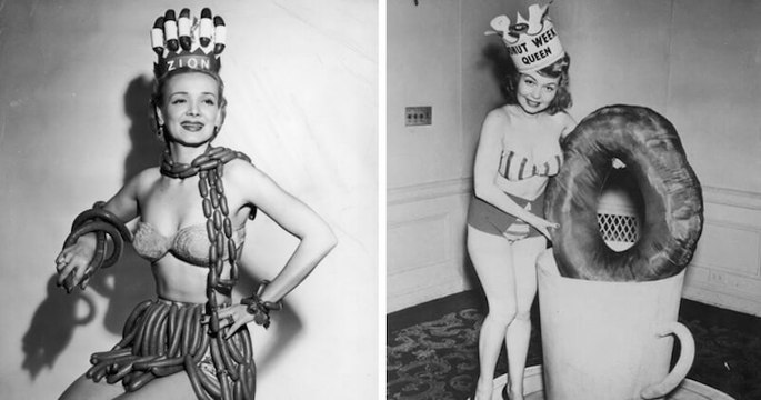 Miss Hot-dog, Miss citron, Reine des oranges : voici 20 photos de concours de beauté alimentaire du siècle dernier