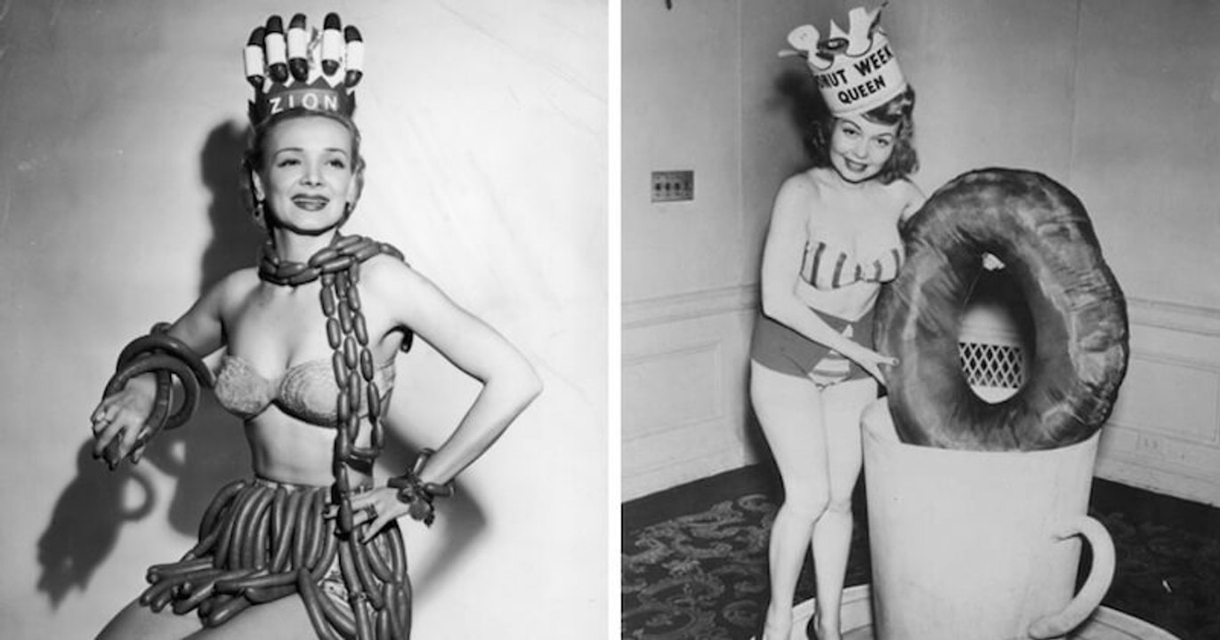 Miss Hot-dog, Miss citron, Reine des oranges : voici 20 photos de concours de beauté alimentaire du siècle dernier
